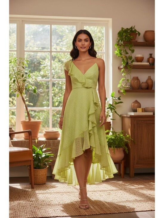 Mac Duggal Dresses & Skirts - Mac Duggal Ruffle High Low Cocktail Dress Sz 0 Green NWT Formal Gala Bridesmaids